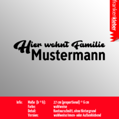 Hier wohnt Familie | Aufkleber