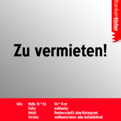 Zu vermieten | Aufkleber