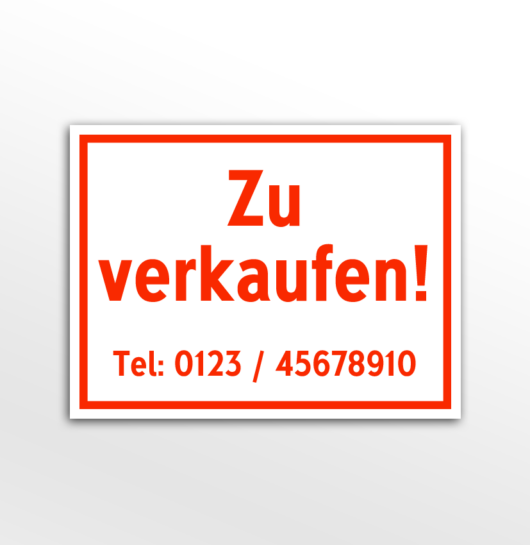 Zu verkaufen + Tel (Schild)